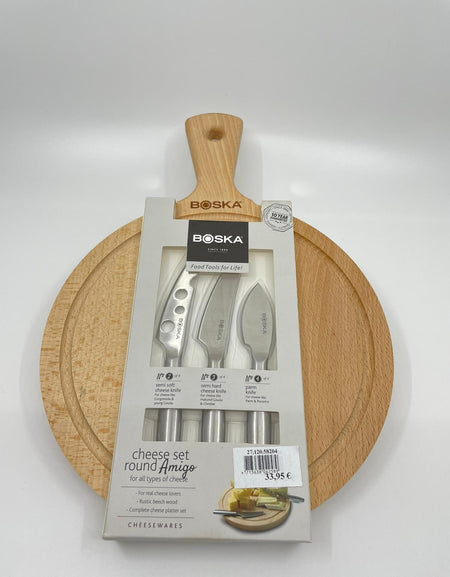 TABLA REDONDA +CUCHILLOS PARA QUESO
