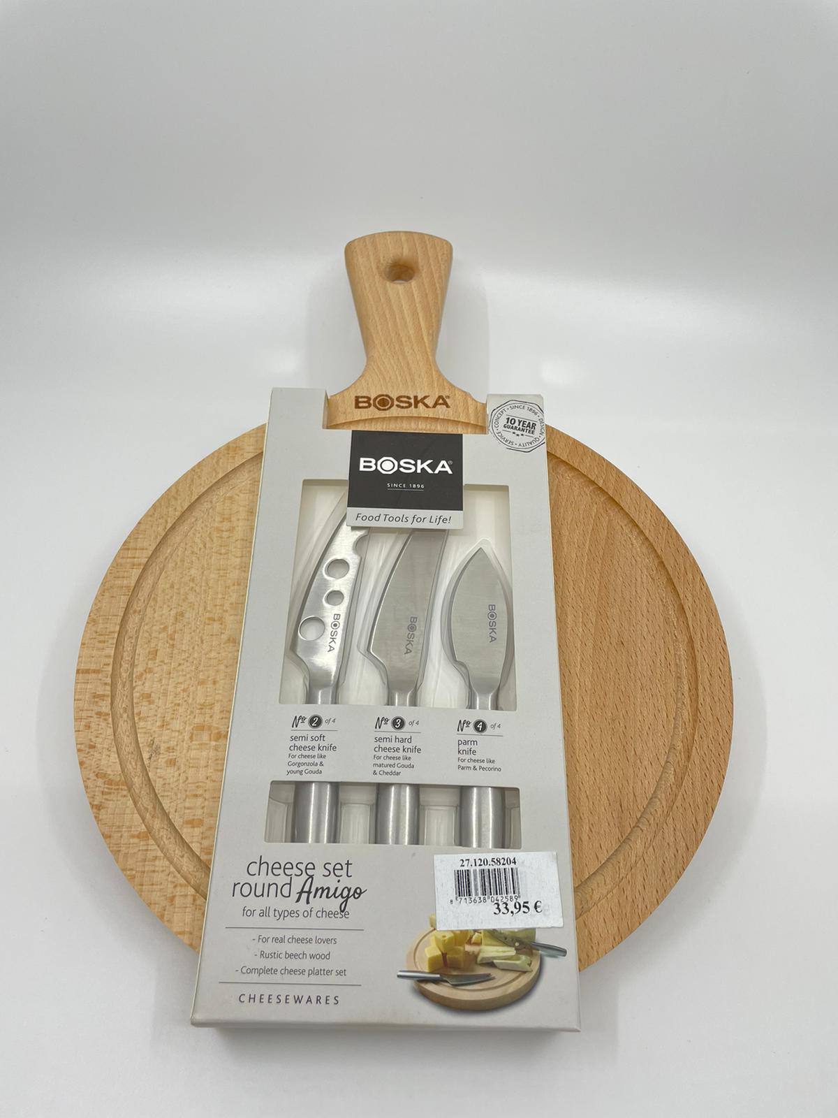 TABLA REDONDA +CUCHILLOS PARA QUESO