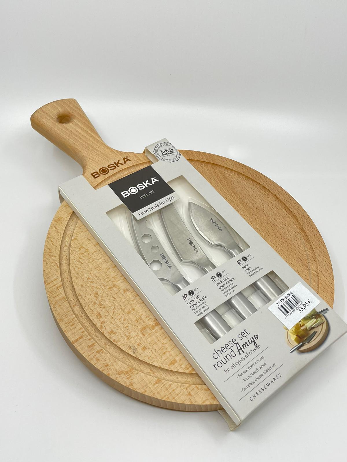 TABLA REDONDA +CUCHILLOS PARA QUESO
