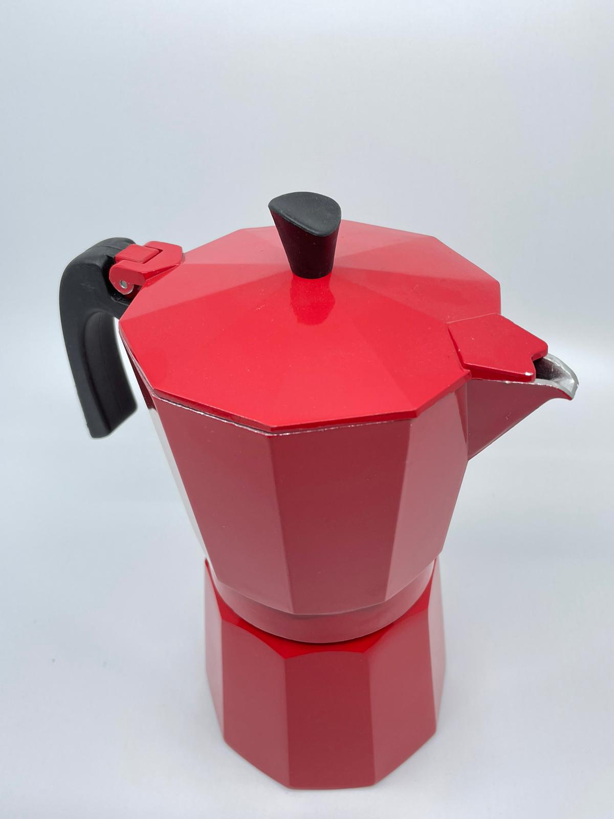 CAFETERA 9 TZ. ROJA ALUMINIO