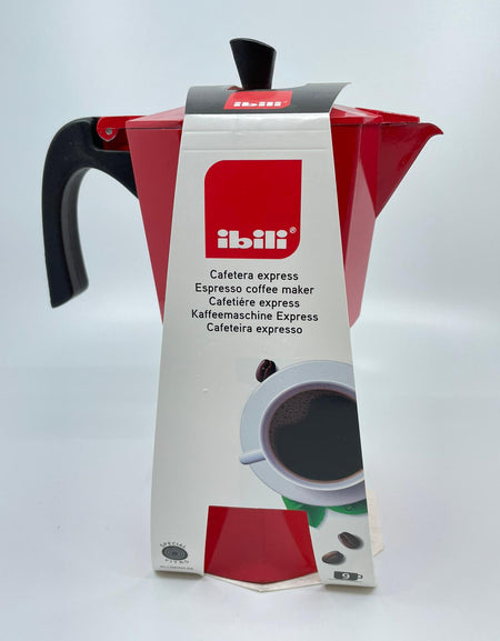 CAFETERA 9 TZ. ROJA ALUMINIO