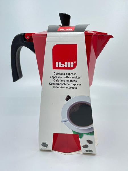 CAFETERA 9 TZ. ROJA ALUMINIO