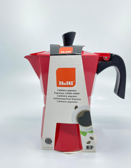 CAFETERA 3 TZ. ROJA ALUMINIO