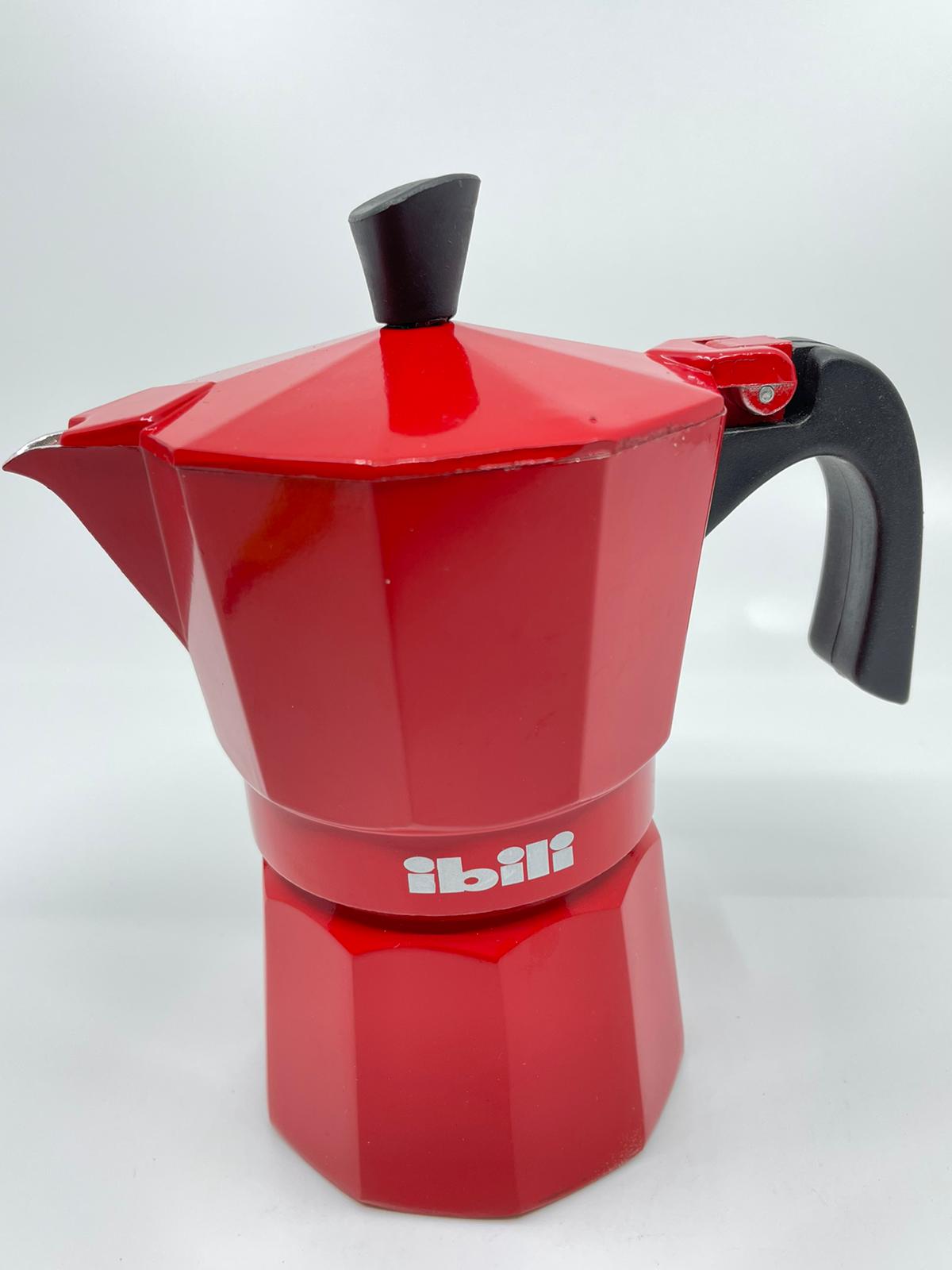 CAFETERA 3 TZ. ROJA ALUMINIO