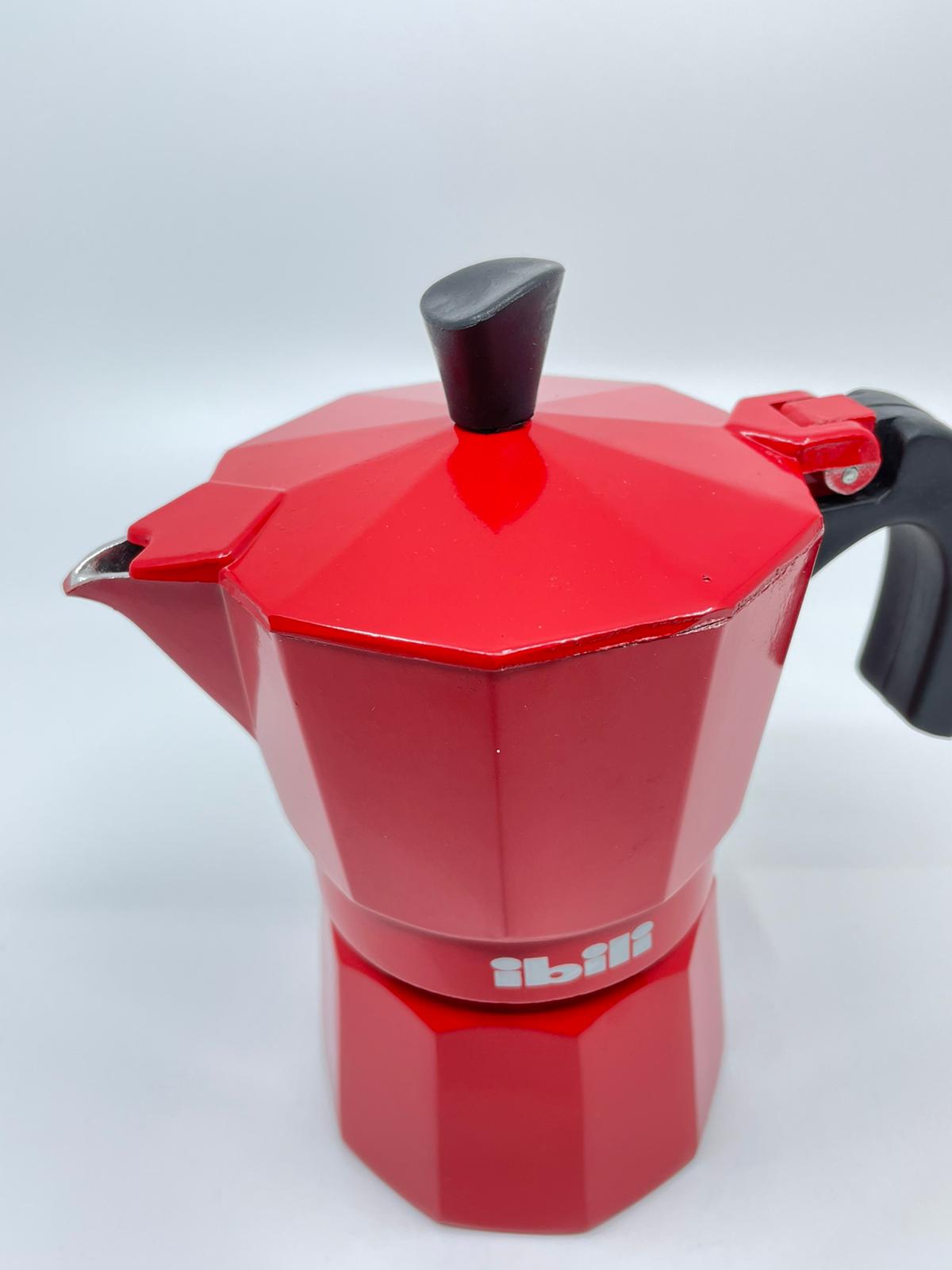 CAFETERA 3 TZ. ROJA ALUMINIO