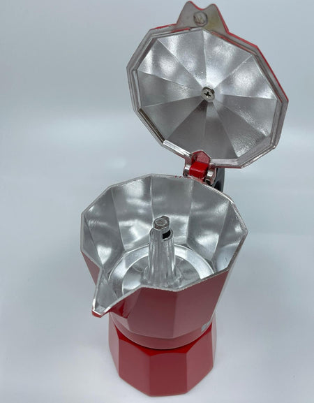 CAFETERA 3 TZ. ROJA ALUMINIO