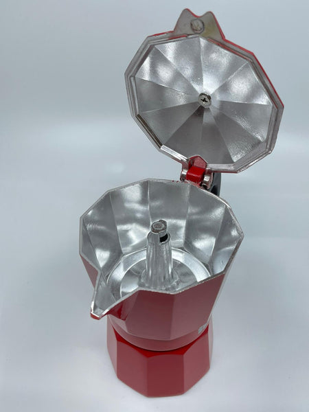 CAFETERA 3 TZ. ROJA ALUMINIO