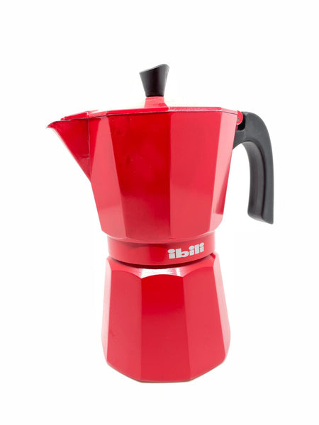 CAFETERA 6 TZ ROJA ALUMINIO