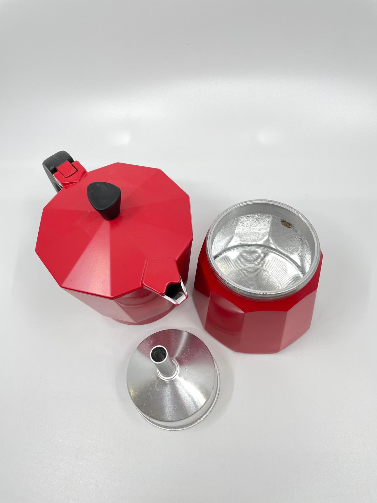CAFETERA 6 TZ ROJA ALUMINIO